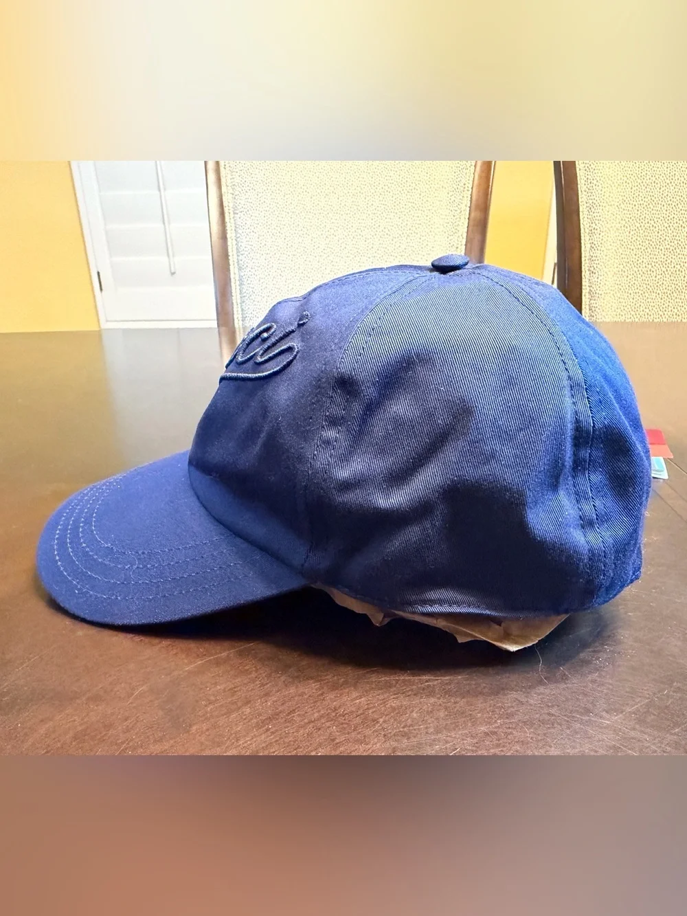 New Authentic Gucci Logo Baseball Hat Navy Size L